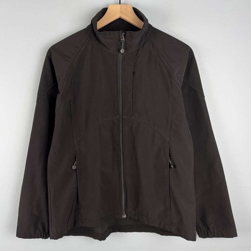 Black Diamond Womens Medium‎ Black Softshell Mock Neck Full Zip Jacket Flawed